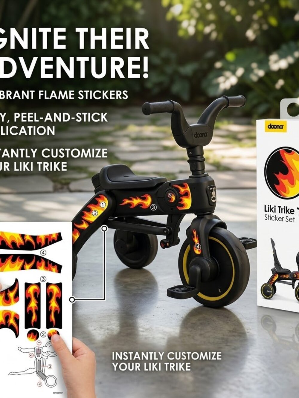 Doona Liki Trike Sticker Set In “Sticker Bomb” Brand New In Pkg